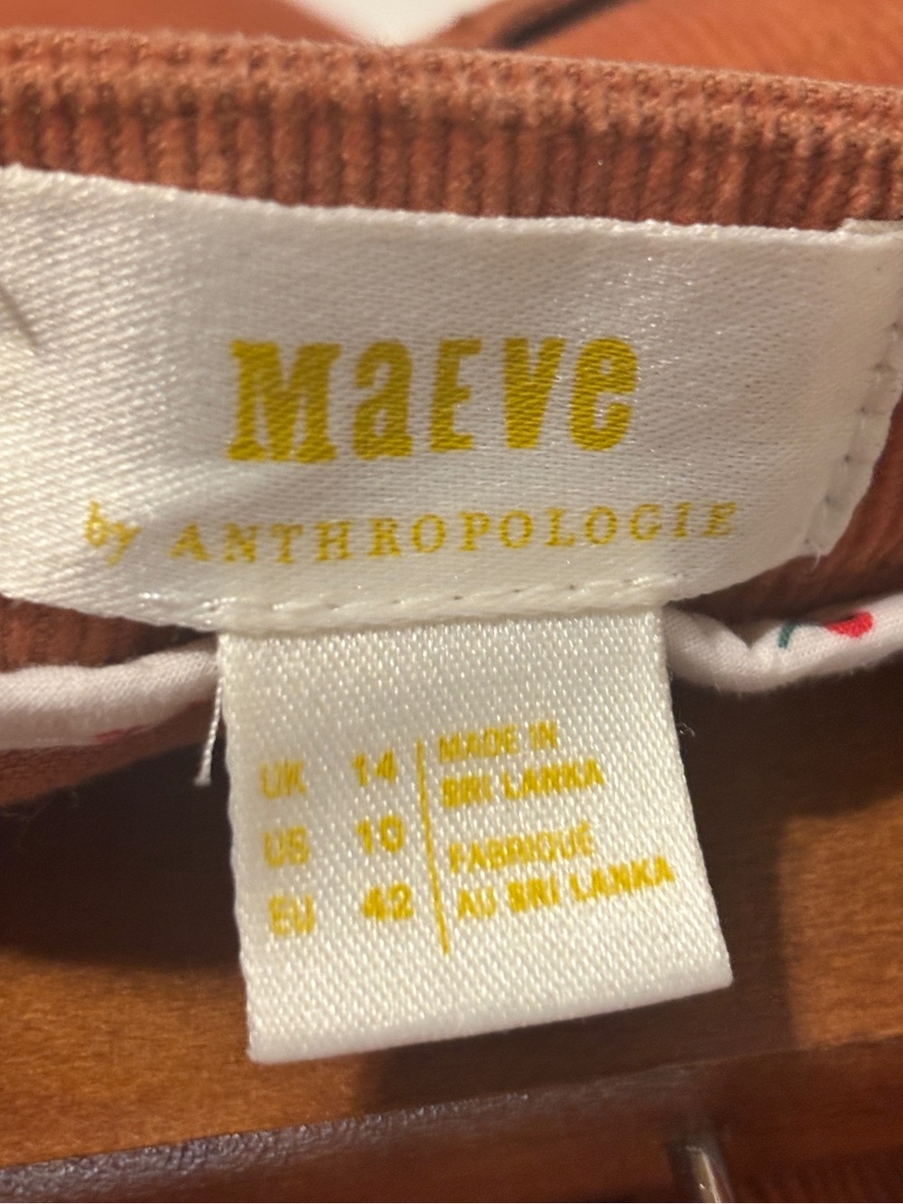 Anthropologie Maeve Wide-Leg Corduroy Trouser in Orange Size 10 - Picture 10 of 12
